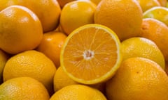 Close up on a cut orange