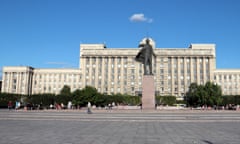 The Lenin statue in front of the House of Soviets, St Petersburg.