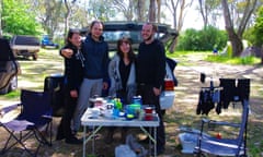 French backpackers Charlotte Loiseau, Romain Quiru, Helene Chaphuif and Brice Lancauchez