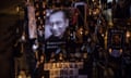 People attend a candlelight march for the late Chinese Nobel laureate Liu Xiaobo in Hong Kong.