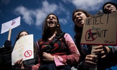 Student activists rally against gun violence in New York City. 