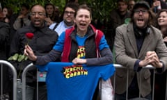 Supporters at Jeremy Corbyn’s final campaign rally in London.