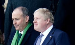 Micháal Martin Boris Johnson, pictured in March