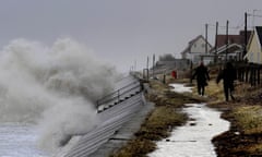 The sea wall at Walcott near Great Yarmouth.