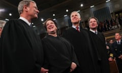 State of the Union address, Washington DC, USA - 04 Feb 2020<br>Mandatory Credit: Photo by REX/Shutterstock (10548347ct) Chief Justice of the United States John Roberts, Associate Justice Elena Kagan, Associate Justice Neil Gorsuch and Associate Justice Brett Kavanaugh talk before the start of U.S. President Donald Trump's State of the Union address to a joint session of the U.S. Congress in the House Chamber of the U.S. Capitol State of the Union address, Washington DC, USA - 04 Feb 2020