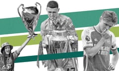 graphic composite image with footballers and trophies