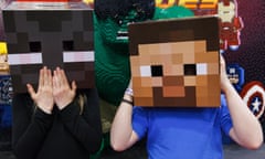 Children dressed as characters from Minecraft