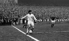 Peter Lorimer playing for Leeds in 1969, during their first League Championship winning season.