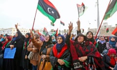 Libyan protesters at a rally in Tripoli’s Martyr’s Square in support of “Fajr Libya” (Libya Dawn). Delegates from Libya’s rival parliaments recently held indirect talks aimed at ending months of of violence.