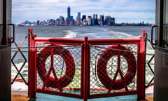 Manhattan seen from rear of  The Staten Island Ferry, New York