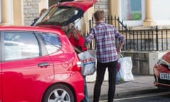 A new student arriving with his parents at their university halls of residence.