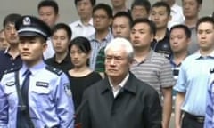 This screen grab taken from CCTV footage shows former Chinese security chief Zhou Yongkang (front) standing on trial at the Intermediate People’s Court in Tianjin on June 11, 2015. Former Chinese security chief Zhou Yongkang, the highest ranking ex-official to be investigated for corruption in decades, was sentenced on June 11 to life in prison at a secret trial, state-media said. CHINA OUT AFP PHOTO / CCTV ----EDITORS NOTE---- RESTRICTED TO EDITORIAL USE - MANDATORY CREDIT “AFP PHOTO / CCTV - NO MARKETING NO ADVERTISING CAMPAIGNS - DISTRIBUTED AS A SERVICE TO CLIENTSCCTV/AFP/Getty Images