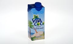 Unopened Vita Coco Pure coconut water box on white background, USA<br>KDTEF1 Unopened Vita Coco Pure coconut water box on white background