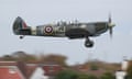 A Spitfire landing at Solent airport