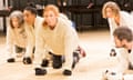 Rosalie Craig, centre, with the ensemble of As You Like It in rehearsals for the National Theatre production in 2015