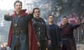 2018, AVENGERS: INFINITY WAR<br>BENEDICT CUMBERBATCH, ROBERT DOWNEY JR., MARK RUFFALO &amp; BENEDICT WONG Character(s): Dr. Stephen Strange, Tony Stark / Iron Man, Bruce Banner / Hulk, Wong Film ‘AVENGERS: INFINITY WAR’ (2018) Directed By ANTHONY RUSSO &amp; JOE RUSSO 25 April 2018 SAW88525 Allstar/MARVEL STUDIOS/DISNEY **WARNING** This Photograph is for editorial use only and is the copyright of MARVEL STUDIOS/DISNEY and/or the Photographer assigned by the Film or Production Company &amp; can only be reproduced by publications in conjunction with the promotion of the above Film. A Mandatory Credit To MARVEL STUDIOS/DISNEY is required. The Photographer should also be credited when known. No commercial use can be granted without written authority from the Film Company.