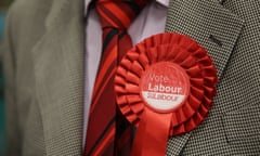 Man wearing Labour rosette