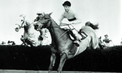 Stan Mellor and Stalbridge Colonist (left) catch Arkle at the final fence and go on to win the 1966 Hennessy Gold Cup 