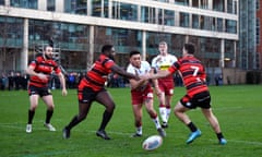 London Skolars v Wigan Warriors<br>LONDON, ENGLAND - JANUARY 17:  Umyla Hanley of Wigan Warriors in action during the 2020 Capital Challenge match between London Skolars and Wigan Warriors at Honourable Artillery Company on January 17, 2020 in London, England. (Photo by Justin Setterfield/Getty Images)