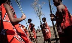 Women take part in Swaziland’s annual Umhlanga festival