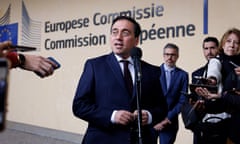 Spain's foreign minister, José Manuel Albares, at the European commission