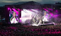 Ariana Grande performs during the One Love Manchester benefit concert for the victims of the Manchester Arena terror attack