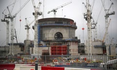 One of two nuclear reactors being built at Hinkley Point C nuclear power station, near Bridgwater in south-west England.