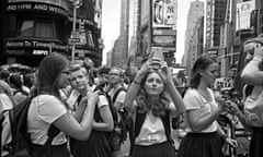 Group of schoolgirls exploring the sites