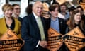 Liberal Democrat Leader Vince Cable poses for pictures as he arrives ahead of his speech at the Liberal Democrat Party Conference at the Brighton Centre on September 18