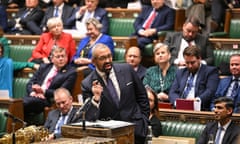 The home secretary, James Cleverly, sets out new immigration legislation in the Commons