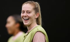 Keira Walsh of England smiles during a training session at Central Coast Stadium