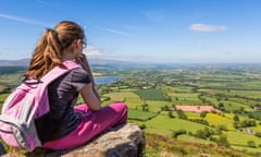 Looking out towards the Brecon Beacons on an adventure camp in south Wales