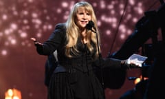 Stevie Nicks speaks onstage at the Rock and Roll Hall of Fame induction ceremony in Brooklyn, New York on 29 March. ‘What I am doing is opening up the door for other women,’ she said. 
