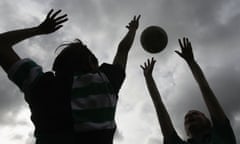 Girls playing netball