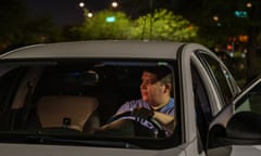 José Beltrán leaves his hospital job in Phoenix, Arizona, after dark. Beltrán works 12 hour shifts as a certified nursing assistant in a COVID-19 unit.
Saturday, Oct. 22, 2022 Phoenix, Arizona—José Beltrán poses for a portrait outside the hospital he works at from before dawn to well past dusk in Phoenix, Arizona on Saturday, Oct. 22, 2022. CREDIT: Ash Ponders for High Country News
: José Beltrán