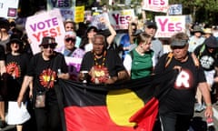 'Yes' Supporters Rally for the Indigenous Voice to Parliament Referendum, Redfern, Sydney, NSW, Australia - 17 Sep 2023<br>FOR EDITORIAL USE ONLY Mandatory Credit: Photo by Pete Dovgan/Speed Media/Shutterstock (14106287av) Walk for Yes. Indigenous elders and supporters walk along Cleveland Street Sydney carrying signs in support to an Indigenous Voice to Parliament as the referendum gets closer. 'Yes' Supporters Rally for the Indigenous Voice to Parliament Referendum, Redfern, Sydney, NSW, Australia - 17 Sep 2023