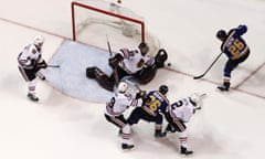 The Blues-Blackhawks playoff game was influenced by a replayed offside call