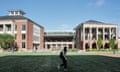 FILE PHOTO: The campus of Liberty University in Lynchburg, Virginia<br>FILE PHOTO: A student walks across the campus of Liberty University, founded by Baptist minister Jerry Falwell Sr. as “an accredited Christian university for evangelical believers,” with a motto of “Training Champions for Christ,” in Lynchburg, Virginia, U.S. April 14, 2023. REUTERS/Justin Ide/File Photo