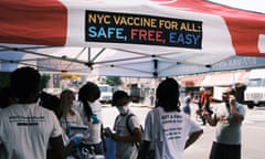 Reinstating Mask Mandates Debated Across Country As Cases Of Covid-19 Rise<br>NEW YORK CITY - JULY 26: A city-operated mobile pharmacy advertises the COVID-19 vaccine in a neighborhood near Brighton Beach on July 26, 2021 in the Brooklyn borough of New York City. Due to the rapidly spreading Delta variant, New York City Mayor Bill de Blasio has announced that the city will require all city workers to be vaccinated or tested weekly for COVID-19. (Photo by Spencer Platt/Getty Images)