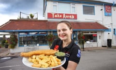 Manager Roxy Vasai at Scotts Fish and Chip shop in Yorkshire.