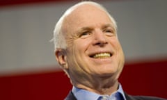 FILE - JULY 19, 2017: John McCain, first elected as a senator for Arizona in 1986, seen here at a campaign rally in 2010.