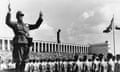 Herms Niel conducts the marching band of the Reich Labour Service in 1937.