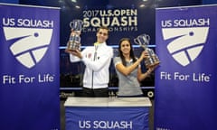 US Open squash champions Ali Farag and Nour El Tayeb are the first husband and wife to win the same major singles title on the same day.