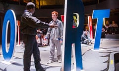 Left to fend for himself … Frankie Fox with Abdul Salis in Boy at the Almeida, London.