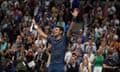 Novak Djokovic celebrates his victory at the US Open