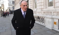 Peter Bone walking in Whitehall.