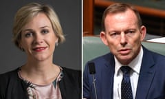 Zali Steggall and Tony Abbott