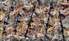 Detail of Blue Poles, 1952, by Jackson Pollock.