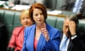 Julia Gillard delivers what became known as her ‘misogyny speech’ in parliament in October 2012.