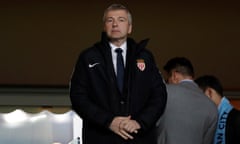 Dmitry Rybolovlev in the stands during an AS Monaco football match.